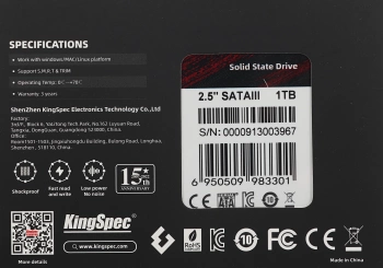Накопитель SSD Kingspec SATA-III 1TB P3-1TB