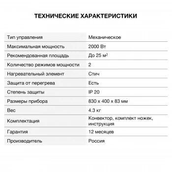 Конвектор Starwind SHV1020