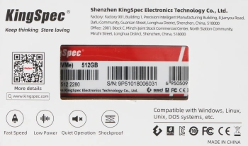 Накопитель SSD Kingspec PCIe 4.0 x4 512GB XF-512