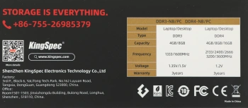 Память DDR4 8GB 2666MHz Kingspec  KS2666D4N12008G