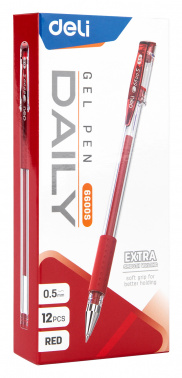 Ручка гелев. Deli Daily E6600SRed