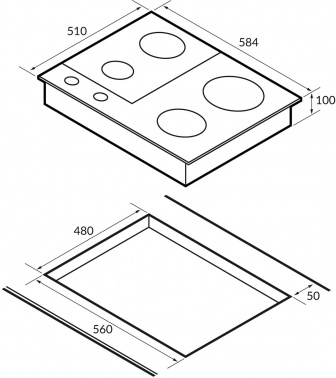 Газовая варочная поверхность Hiberg VM 6021 B