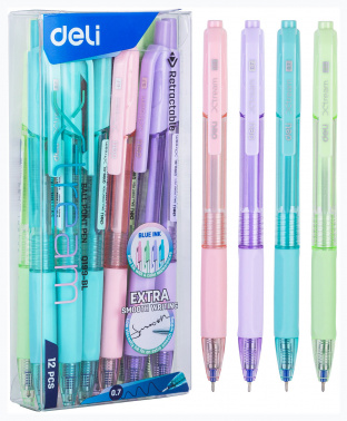 Набор ручек шариков. автоматическая Deli X-tream EQ199-BL-P