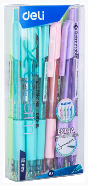 Набор ручек шариков. автоматическая Deli X-tream EQ199-BL-P