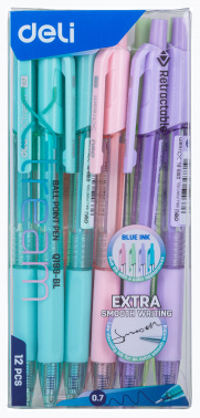 Набор ручек шариков. автоматическая Deli X-tream EQ199-BL-P