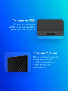 Жесткий диск WD USB3.2 Gen1 1TB WDBYVG0010BBK-WESN