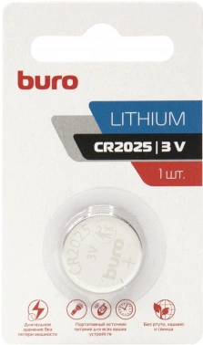 Батарея Buro Lithium CR2025 (1шт) блистер