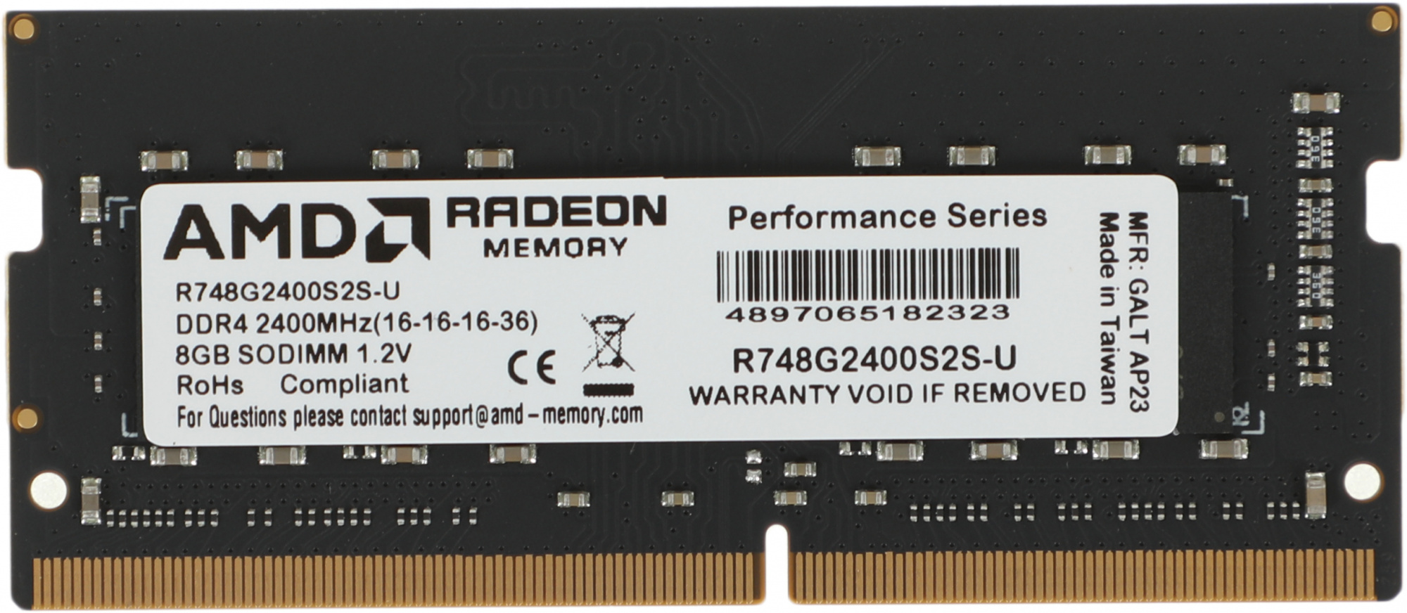  DDR4 8Gb 2400MHz AMD R748G2400S2S-U Radeon R7 Performance Series RTL PC4-19200 CL16 SO-DIMM 260-pin 1.2