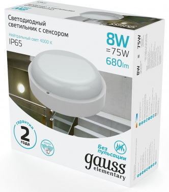 Светильник Gauss ЖКХ  126411208-S