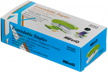 Степлер ручной Kw-Trio 055G9BLUE 24/6 26/6 (20листов) снижение усилия голубой/белый 100скоб металл коробка