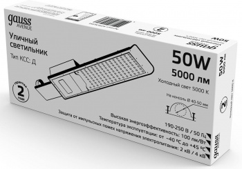 Светильник консольный Gauss  629536350