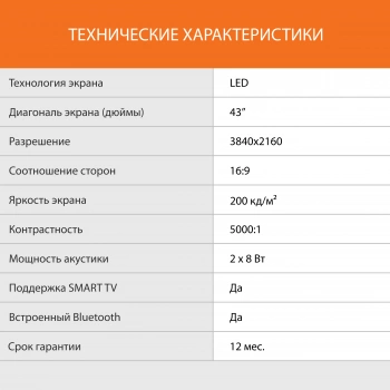 Телевизор LED SunWind 43