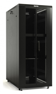 Шкаф серверный Hyperline (TTBR-4281-DD-RAL9004) напольный 42U 800x1000мм пер.дв.перфор.2ств. задн.дв.перфор.2-хст. 2 бок.пан. 800кг черный 910мм 2055мм IP20 сталь