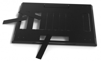 Шкаф серверный Hyperline (TTBR-4281-DD-RAL9004) напольный 42U 800x1000мм пер.дв.перфор.2ств. задн.дв.перфор.2-хст. 2 бок.пан. 800кг черный 910мм 2055мм IP20 сталь