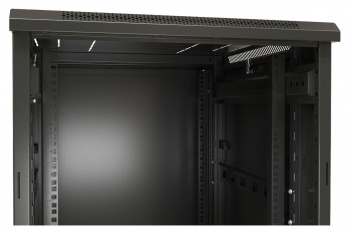 Шкаф коммутационный Hyperline (TTB-4268-AS-RAL9004) напольный 42U 600x800мм пер.дв.стекл задн.дв.спл.стал.лист 2 бок.пан. 800кг черный 710мм 2055мм IP20 сталь