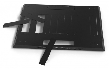 Шкаф коммутационный Hyperline (TTB-3268-AS-RAL9004) напольный 32U 600x800мм пер.дв.стекл задн.дв.спл.стал.лист 2 бок.пан. 800кг черный 710мм 1610мм IP20 сталь