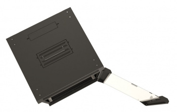 Шкаф коммутационный Hyperline (TWB-0966-GP-RAL9004) настенный 9U 600x600мм пер.дв.стекл 2 бок.пан. 60кг черный 500мм IP20 сталь