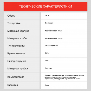 Термос Starwind 30-1800