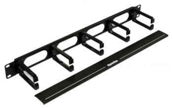 Кабельный органайзер горизонтальный Hyperline CM-1U-5R-PL-COV односторонний кольца 1U шир.:19