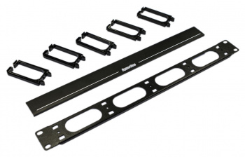 Кабельный органайзер горизонтальный Hyperline CM-1U-5R-PL-COV односторонний кольца 1U шир.:19