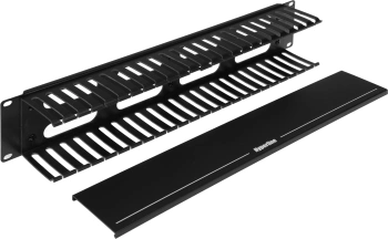 Кабельный органайзер горизонтальный Hyperline CM-2U-PL-COV односторонний пальцы 2U шир.:19