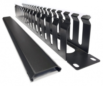 Кабельный органайзер горизонтальный Hyperline CM-1U-ML16-COV односторонний пальцы 1U шир.:19