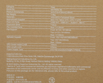 Корпус Deepcool Matrexx 50