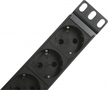 Блок распределения питания Hyperline SHE19-8SH-S-IEC гор.размещ. 8xSchuko базовые 10A C14