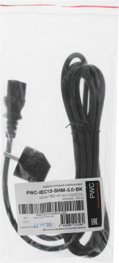 Шнур питания Hyperline PWC-IEC13-SHM-3.0-BK