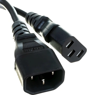 Шнур питания Hyperline PWC-IEC13-IEC14-1.0-BK