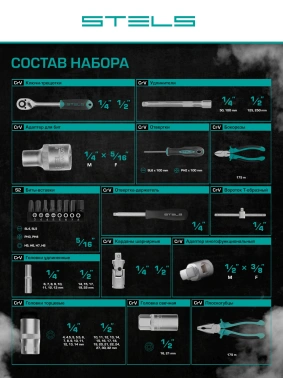 Набор инструментов Stels 14108