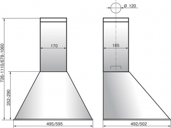 Вытяжка каминная Elikor Эпсилон 60П-430-П3Л