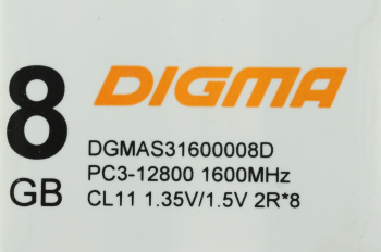 Память DDR3 8GB 1600MHz Digma  DGMAS31600008D