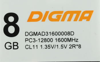Память DDR3L 8Gb 1600MHz Digma  DGMAD31600008D