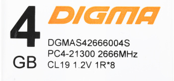 Память DDR4 4Gb 2666MHz Digma  DGMAS42666004S