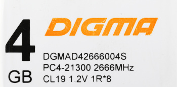 Память DDR4 4Gb 2666MHz Digma  DGMAD42666004S