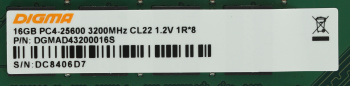 Память DDR4 16Gb 3200MHz Digma  DGMAD43200016S