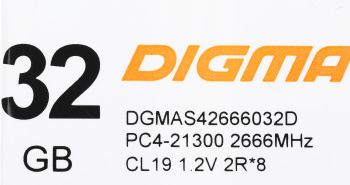 Память DDR4 32Gb 2666MHz Digma  DGMAS42666032D