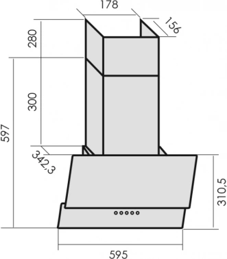 Вытяжка каминная MBS Meryta 160 Glass White