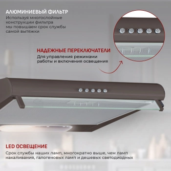 Вытяжка козырьковая MBS Crocus 150 Brown