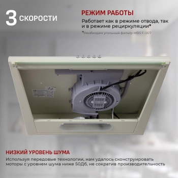 Вытяжка козырьковая MBS Crocus 160 Ivory