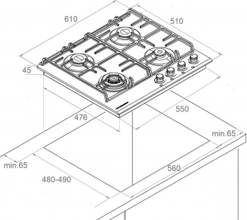 Газовая варочная поверхность Kuppersberg FG 63 B