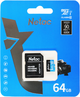 Флеш карта microSDXC 64GB Netac  NT02P500STN-064G-R