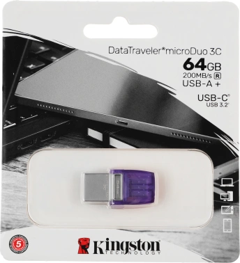 Флеш Диск Kingston 64GB DataTraveler microDuo 3C