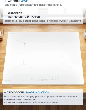 Индукционная варочная поверхность Zugel ZIH604W