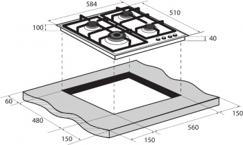 Газовая варочная поверхность Zugel ZGH601X