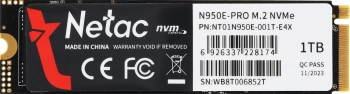 Накопитель SSD Netac PCIe 3.0 x4 1TB NT01N950E-001T-E4X