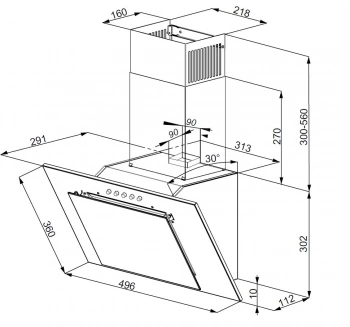 Вытяжка каминная Weissgauff SIGMA 50 PB BL