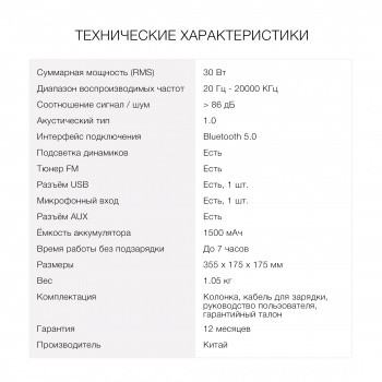 Колонка порт. Hyundai H-PS1006