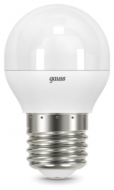 Лампа светодиодная Gauss 9.5Вт цок.:E27 шар 220B св.свеч.бел.нейт. P45 (упак.:10шт) (105102210)